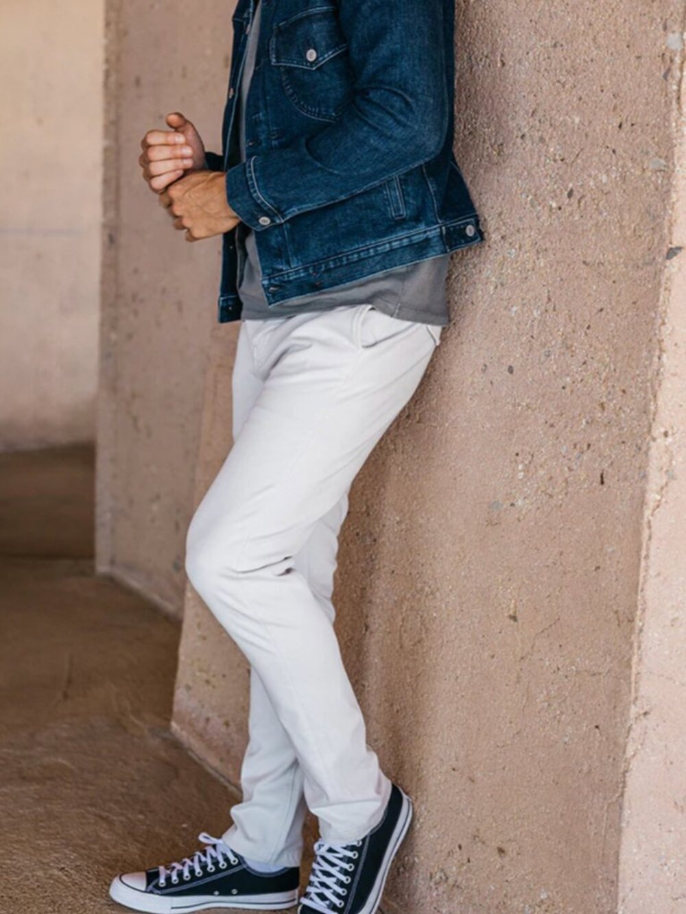Hiroshi Kato Heather White Denit® Stretch Chino NWT - Picture 3 of 5